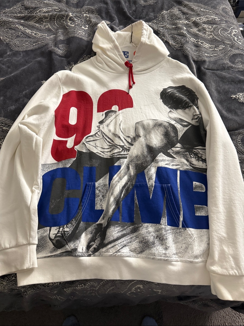 Polo by Ralph Lauren White Hoodie with Red and Blue Graphic